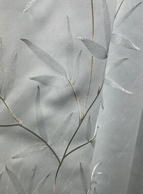 新中式绣花窗帘2024节节攀升遮阳C布别墅卧室客厅遮光加厚高精密