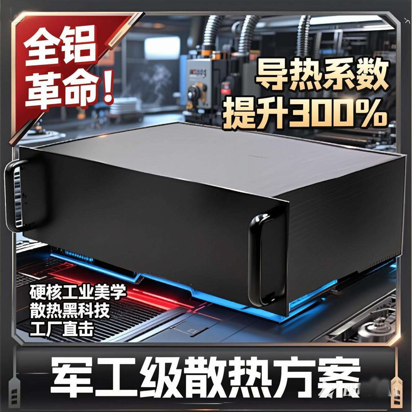 3u4u机箱2u工控机箱1u全铝机箱服务器铝合金机箱19英寸机架式功放