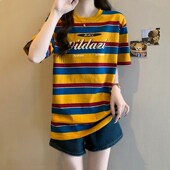 女装 2025年夏季 新款 胖MM大码 宽松减龄遮肚藏肉文艺显瘦短袖 T恤潮