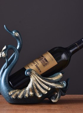 欧式树脂创意红酒架摆件天鹅家居饰品简约现代家用客厅酒柜电视柜