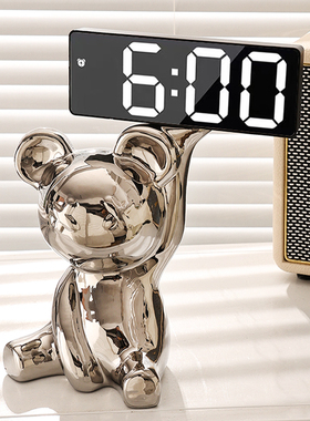 电子数字时钟摆件闹钟轻奢高档客厅房间卧室床头柜创意家居装饰品