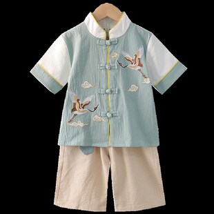 中国风书童民族服古装汉服男童古风帅气少爷幼儿园国学演出服唐装