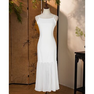 旗袍内搭衬裙打底裙修身 吊带连衣裙百搭叠穿搭配打底遮胯显瘦 长款