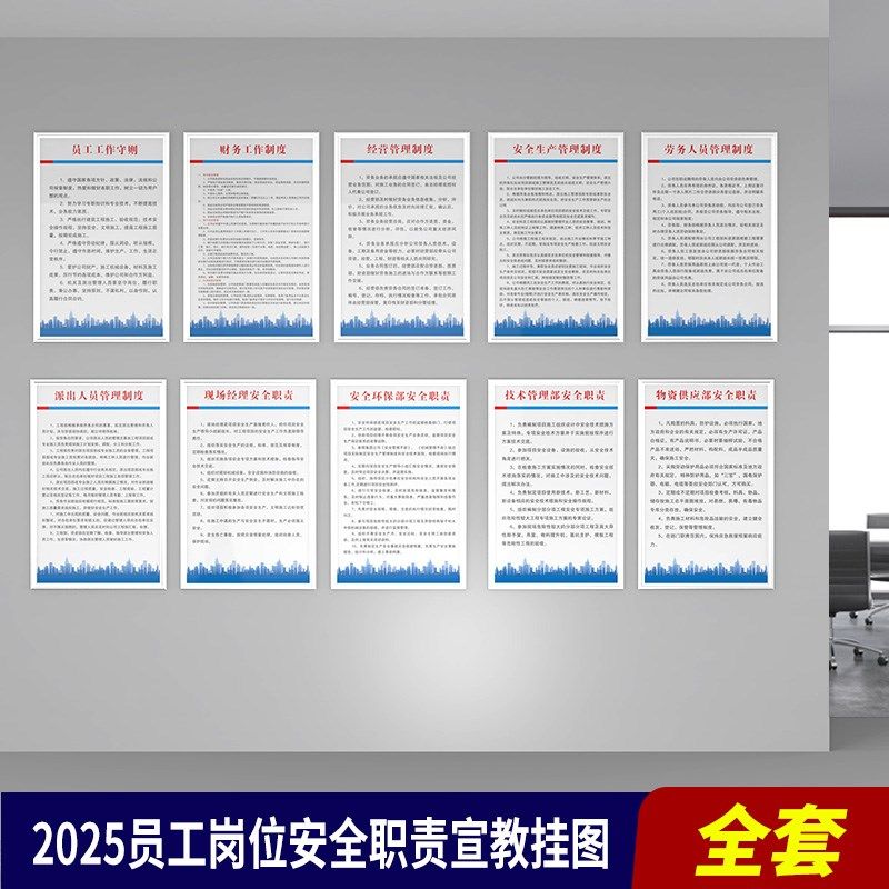 员工岗位职责牌规章制度牌企业文化办公室宗旨员工守则财务管理提