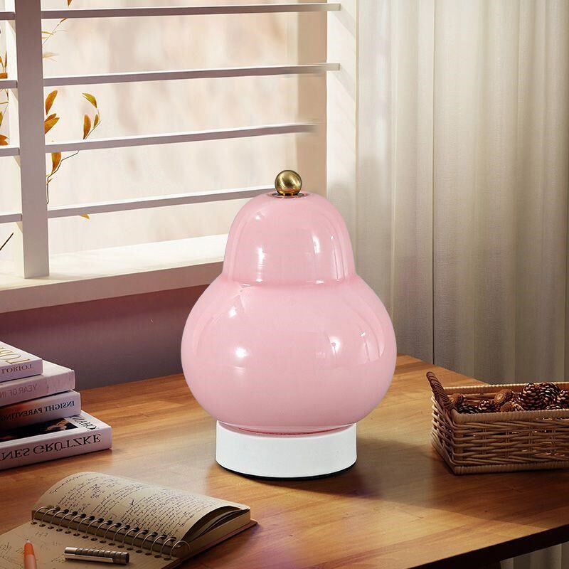 新品中古法式奶油梨子台灯触摸便携充电氛围感小夜灯卧室床头书房