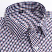 薄款 纯棉格子衬衫 男长袖 夏季 中年宽松2024新款 中老年全棉爸爸衬衣