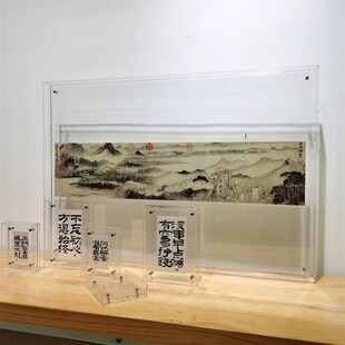 悬浮亚克力画框摆台挂画桌摆民宿围巾丝巾相框个性装饰画来图定制