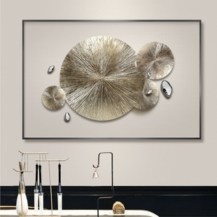 现代立体装饰画玄关餐厅卧室书房实物手工金箔挂画壁画背景墙壁画