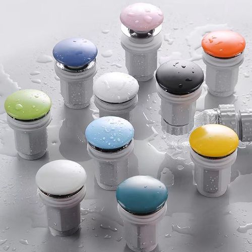 吉蒙雷斯新型弹跳式艺术盆台盆陶瓷下水器套装彩色带提篮伸缩管