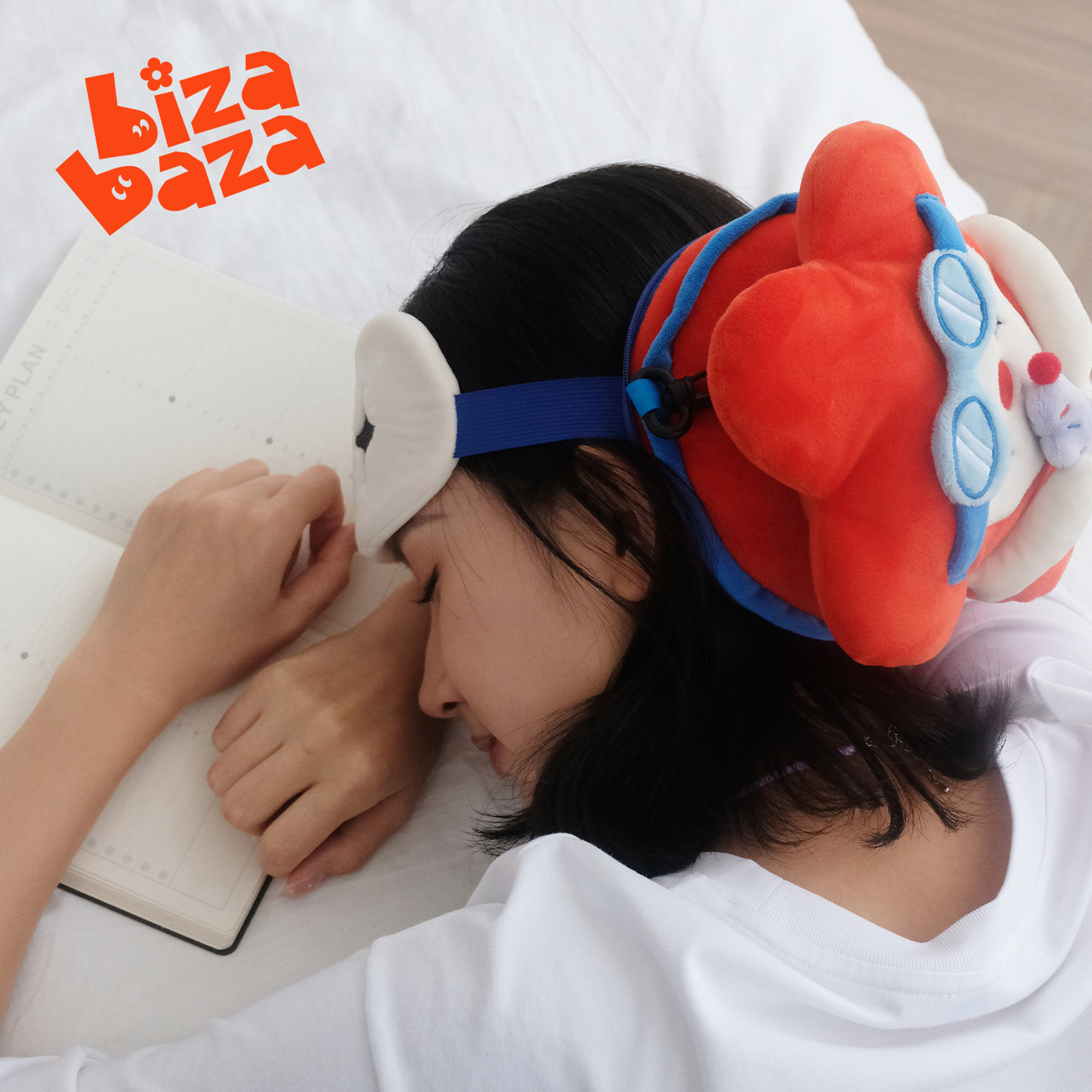 bizabaza原创设计眼罩U型枕二合一便携旅行护颈枕可爱卡通午睡枕