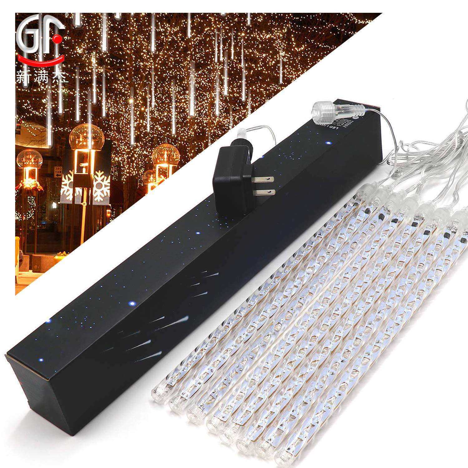 万圣节新品30CM 50CM 80CM led流星雨灯管防水电源七彩挂树流星灯