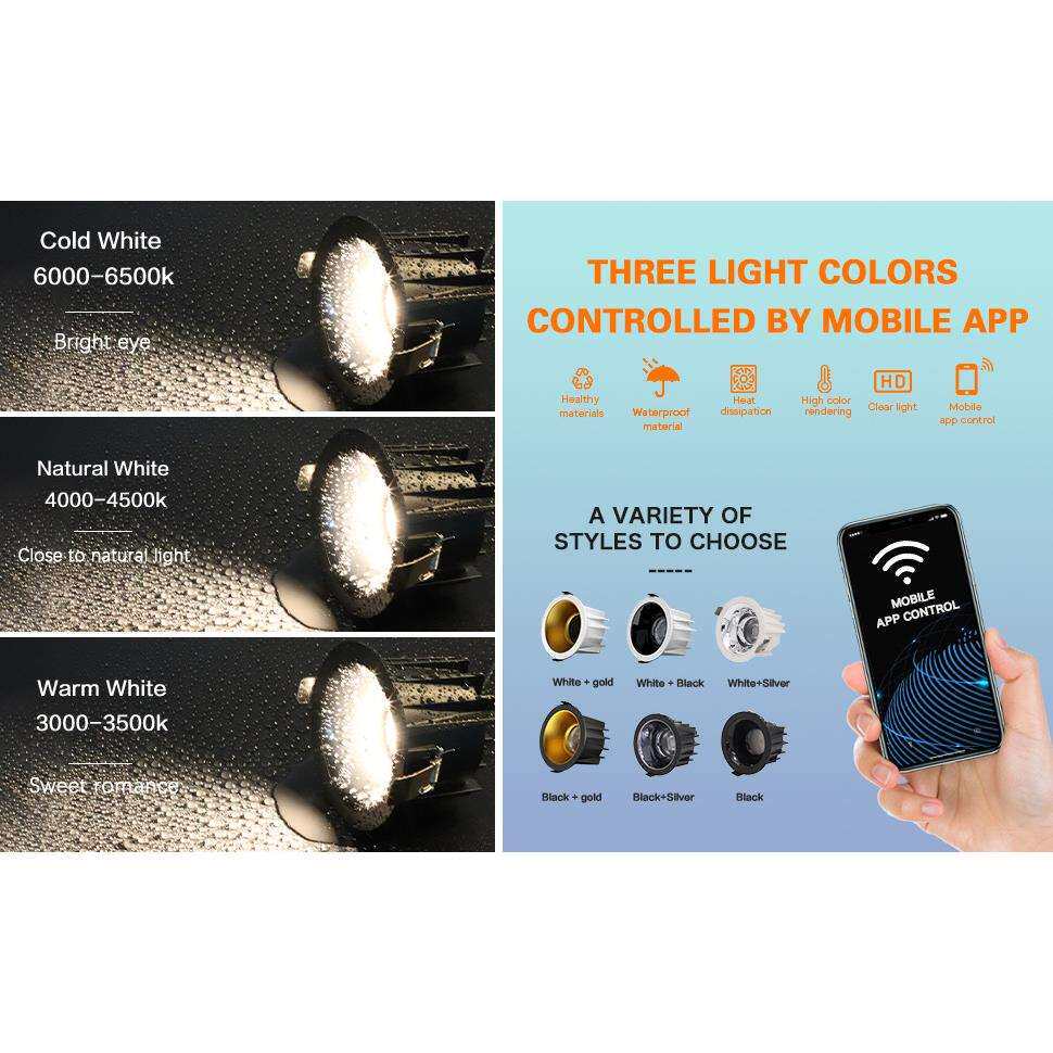 射灯家用防水防雾 浴室厨房led聚光灯 嵌入式天花cob深防眩无主灯