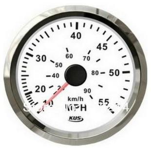 55MPH 速度表 船用 白色 配皮托管 KUS仪表 黑色 气压式