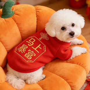 马年狗狗新年喜庆衣服冬装新款小狗泰迪柯基比熊过年两四脚狗衣服