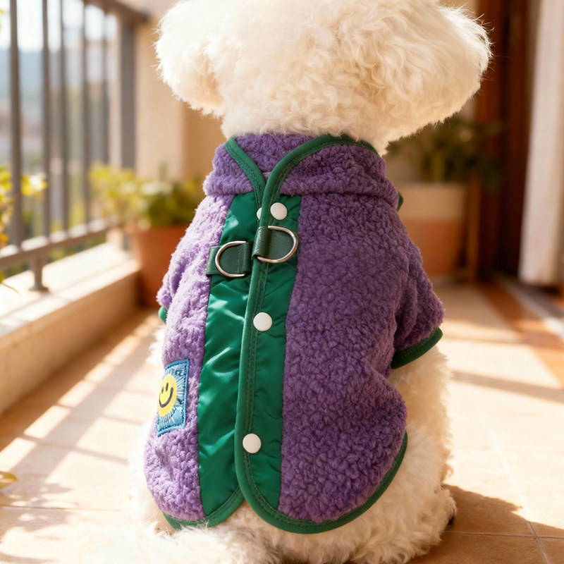 秋冬季狗狗衣服小型犬比熊泰迪保暖可牵引博美防寒两脚衣宠物衣服