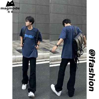 高个子加长款男裤牛仔裤男生190宽松直筒裤子180超长版185微喇裤