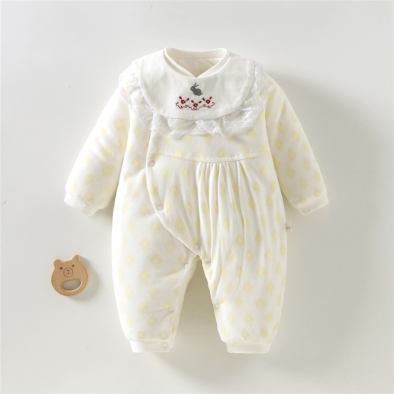 新生婴儿儿衣服52码秋冬初生春季纯棉加厚棉衣春天外出连体衣59cm