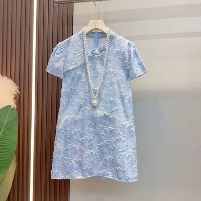 新中式改良版旗袍显瘦盘扣上衣胖MM夏季新款大码女装2025遮肉长款