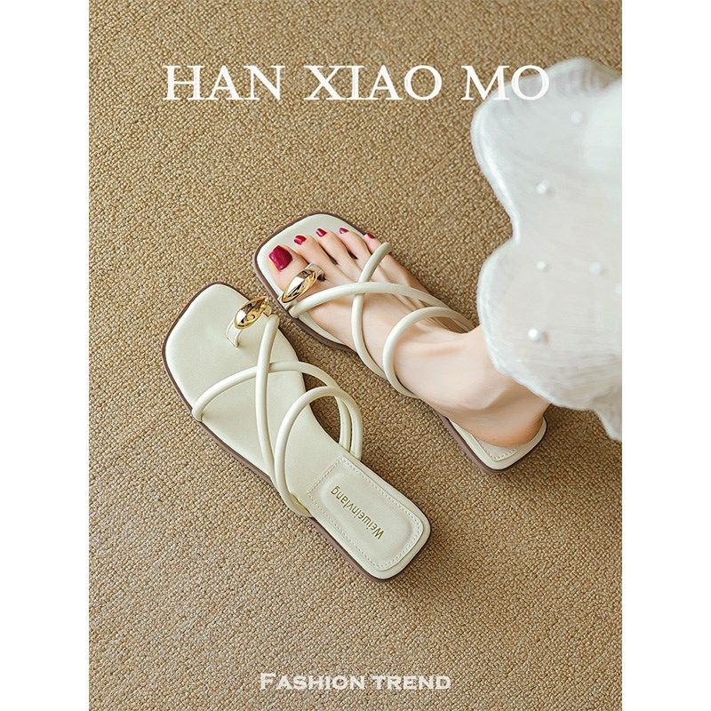 仙女风套趾凉拖鞋女夏季外出穿2025新款低跟配裙子时尚夹脚一字拖,女鞋,一字拖,淘宝优惠券,粉丝福利购,淘宝优惠卷