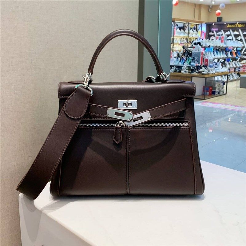 真皮百搭宽肩带凯莉包包女双口袋手提包2025新款大容量通勤单肩包,箱包皮具/热销女包/男包,通用款女包,淘宝优惠券,粉丝福利购,淘宝优惠卷