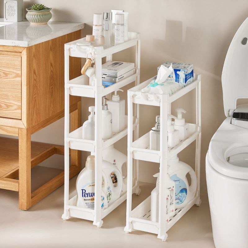 浴室夹缝置物架卫生间厕所落地式收纳架多层洗手间马桶侧边储森生