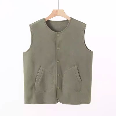 秋冬双面摇粒绒马夹女妈妈装中老年马甲保暖内搭加绒加厚坎肩外套