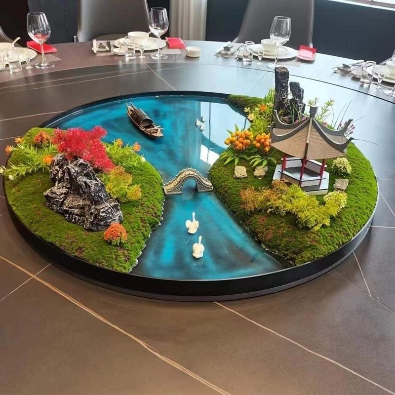 大圆桌中间转盘摆花酒店餐桌摆件中式桌芯装饰品假花摆设桌花盆景,家居饰品,餐桌花艺,淘宝优惠券,粉丝福利购,淘宝优惠卷