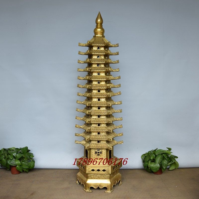 特大号1米纯铜13层十三层带龙头文昌塔书房装饰摆件40-50-60cm2米,家居饰品,装饰摆件,淘宝优惠券,粉丝福利购,淘宝优惠卷