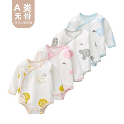 婴儿包屁衣秋冬季长袖三角连体哈衣新生内搭男女宝宝加厚打底睡衣