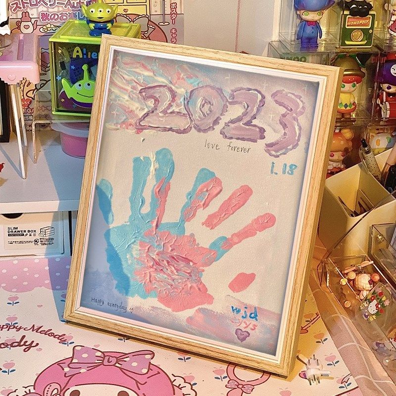 手工制作装饰品自己做diy情侣手印相框生日礼物画送女男朋友闺蜜,家居饰品,相框/画框,淘宝优惠券,粉丝福利购,淘宝优惠卷