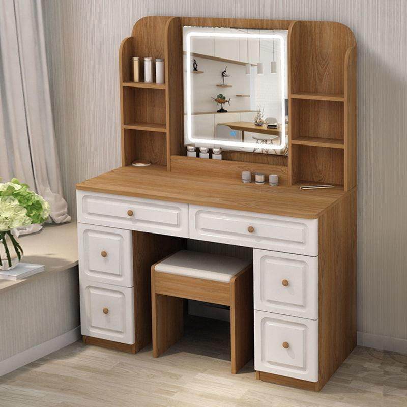 梳妆台简约卧室现代小户型书桌一体组装化妆桌带触摸灯带镜子桌子,电子元器件市场,其它元器件,淘宝优惠券,粉丝福利购,淘宝优惠卷