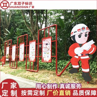 厂家订制主题公园标识牌 消防安全知识宣传栏 不锈钢宣传栏公告栏