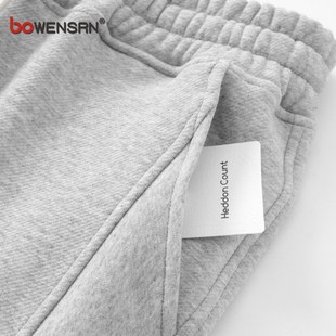 男士 子男款 2024新款 加绒运动休闲男裤 春秋冬季 重磅花灰色束脚卫裤