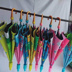 创意卡通学生晴雨伞礼品弯柄直杆自动黑胶防晒可爱儿童款轻巧