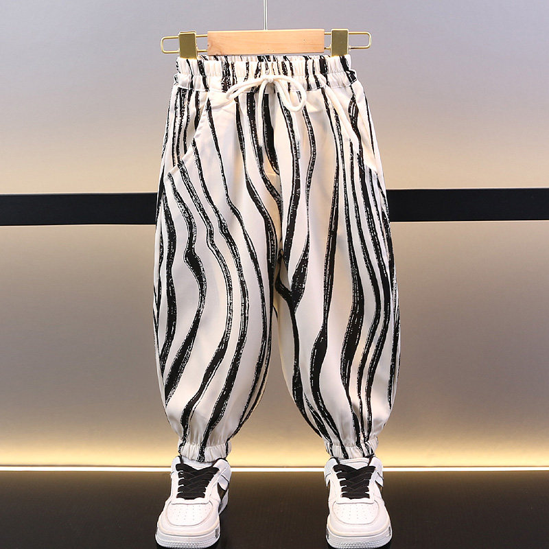 夏天防蚊裤男童薄款2023新款宝宝冰丝速乾小童长裤儿童夏季裤子潮