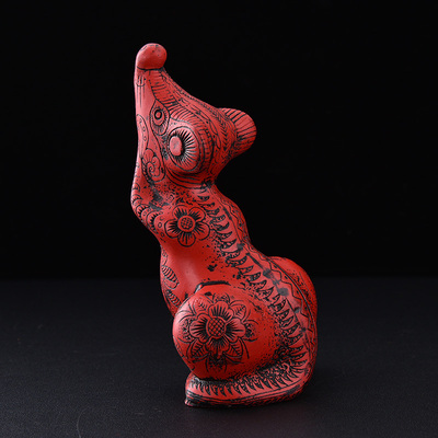 漆器摆件剔红雕漆朱砂可爱十二生肖属龙鼠牛虎兔龙蛇马羊猴鸡狗猪