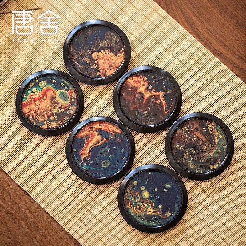 唐舍 大漆工艺杯垫 陶瓷杯托禅意隔热垫防烫手家用功夫茶具配件,餐饮具,茶托,淘宝优惠券,粉丝福利购,淘宝优惠卷