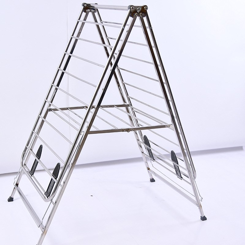 铝合金落地晾衣架阳台折叠一体挂衣架小户型家用翼型晾晒衣架子