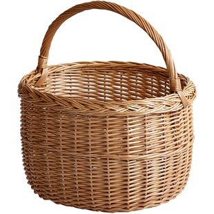 藤编手提花篮干花插花花艺t手工柳编编织采摘水果篮野餐篮收纳篮