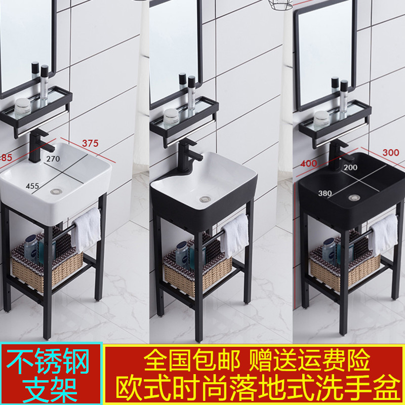 卫生间洗手盆落地式小户型洗漱台盆柜组合一体式台盆小户型洗脸盆