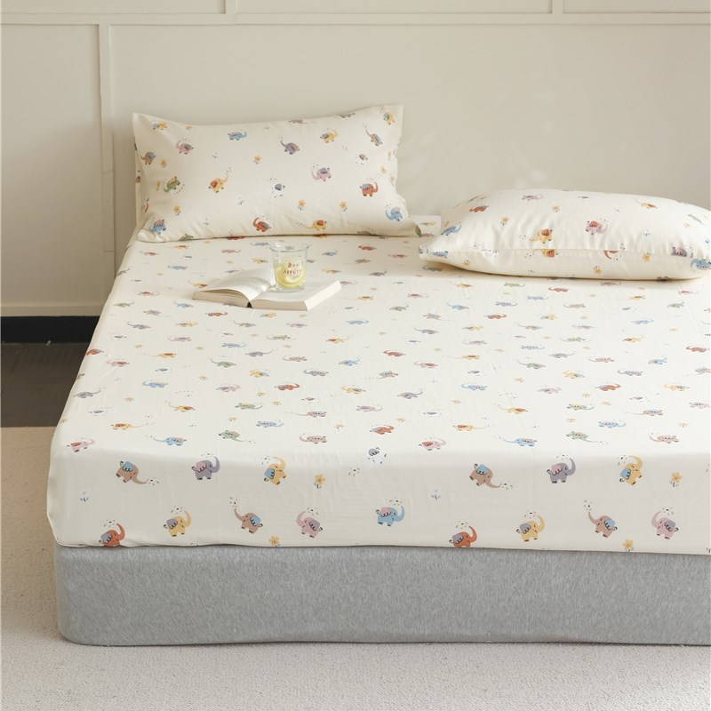 A类亲肤全棉双层纱床笠儿童卡通床垫保护套防滑床单床罩1.2米1.5m