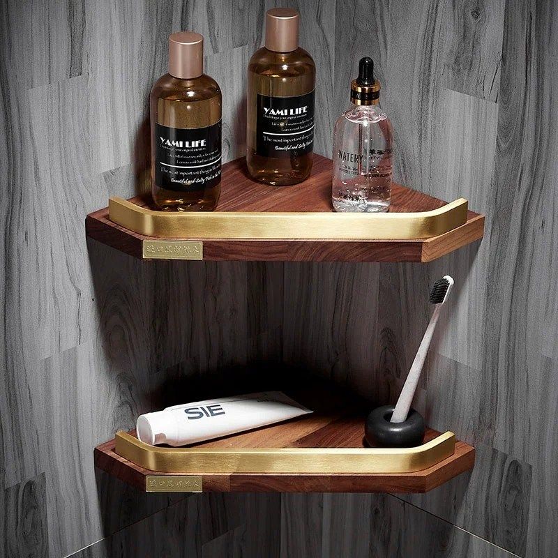 胡桃木卫生间置物架免打孔浴室转角架淋浴房洗澡间三角篮壁挂实木,家装主材,卫浴置物架,淘宝优惠券,粉丝福利购,淘宝优惠卷