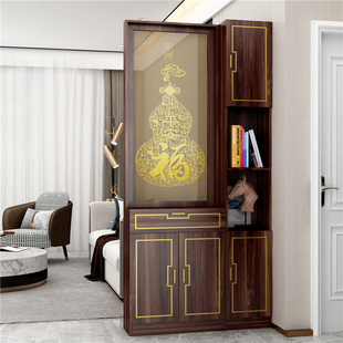 饰轻奢风 屏风隔断实木客厅装 进门入户正对门玄关柜鞋 柜一体新中式