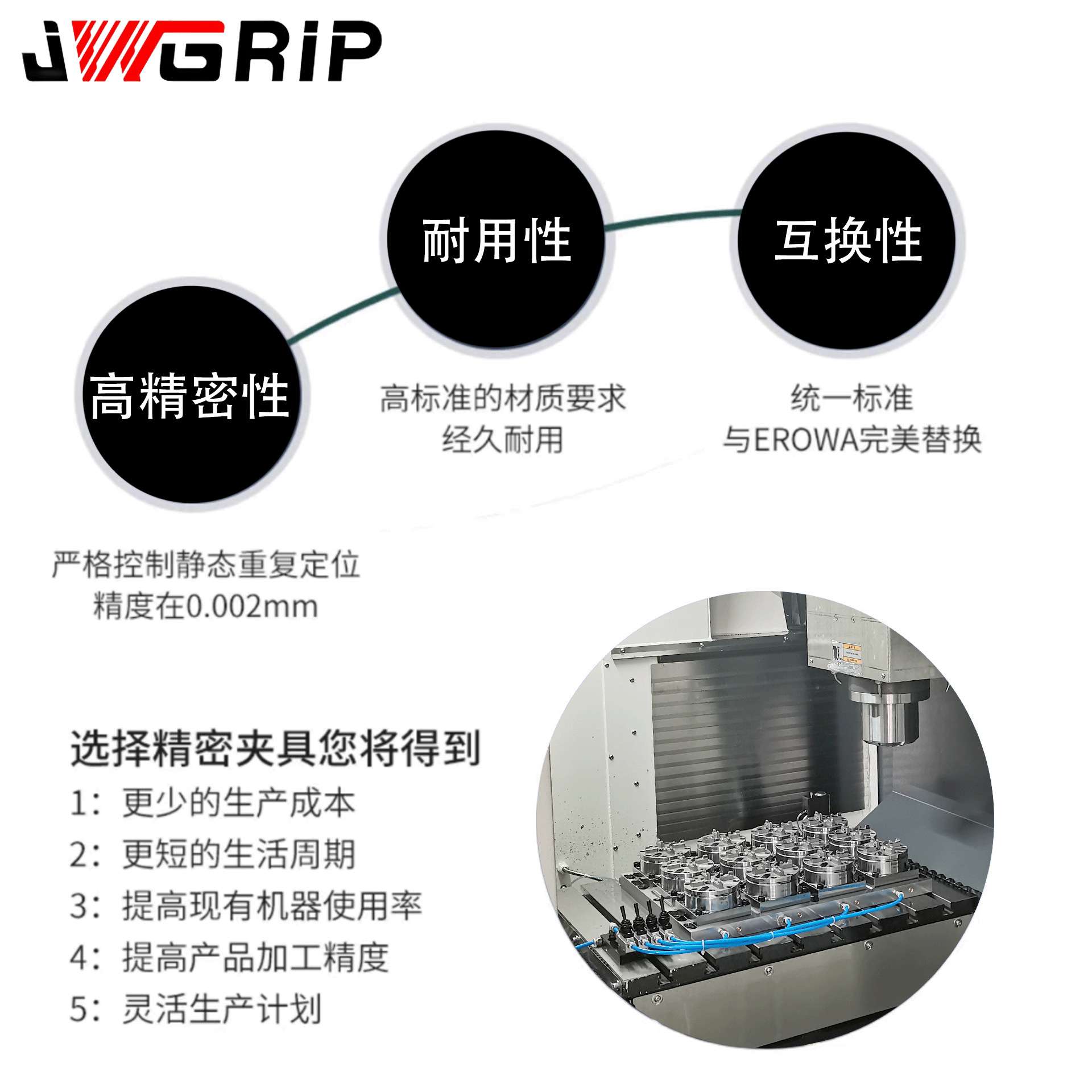 EROWA3R D100单中心手动卡盘 火花机CNC基准夹头电极座工装夹具