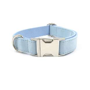 新款现货蓝色宠物项圈牵引绳 刻字狗项圈牵引带 小中大犬脖圈牵引
