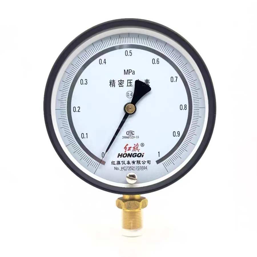 红旗仪表YB-150气体水油压力表高精度 耐震精密压力表高压 100MPA