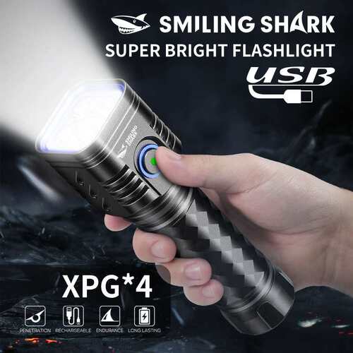 Four-bead fixed focus rechargeable flashlight for outdoor us