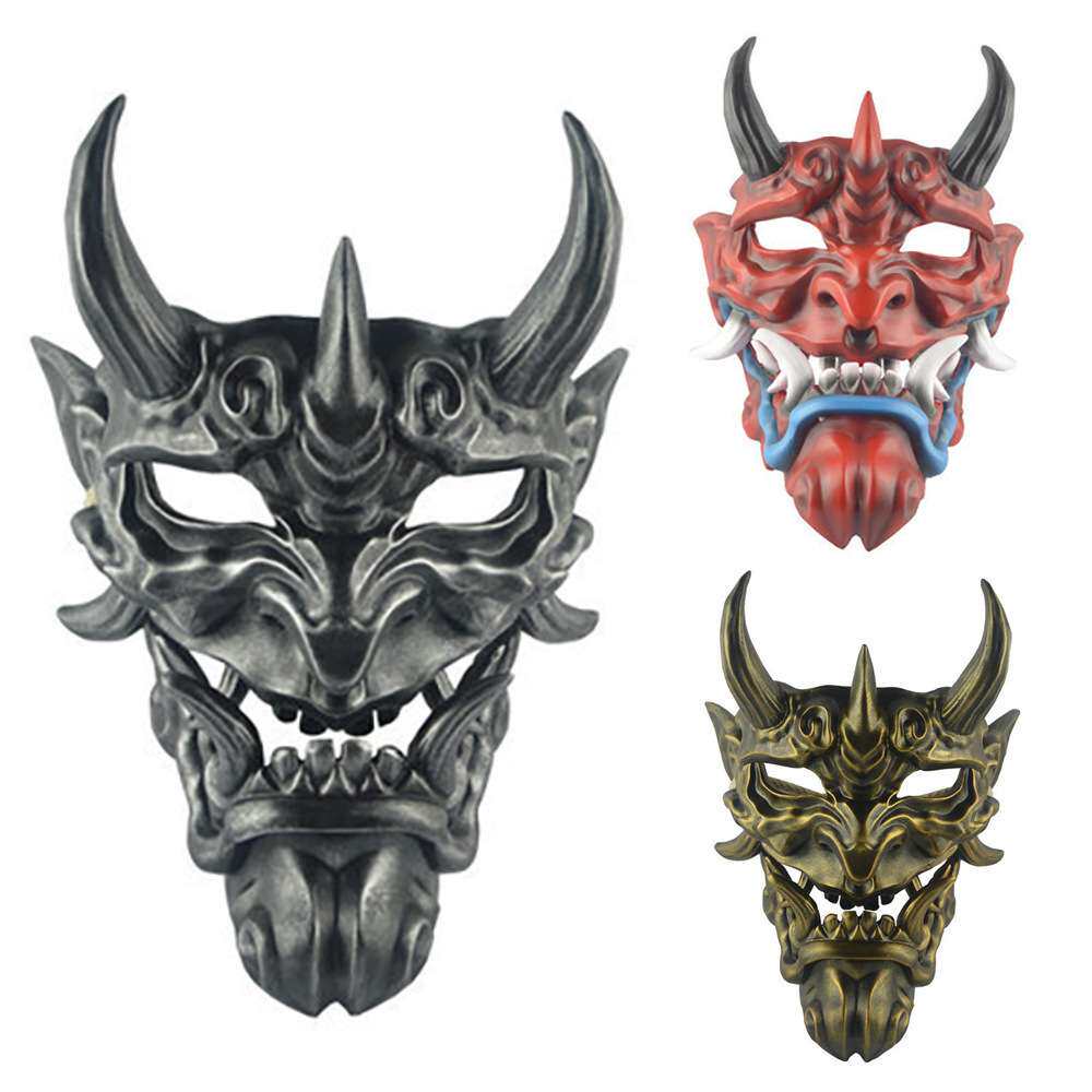 万圣节赤般若面具cosplay日系树脂红面鬼脸獠牙面具般若