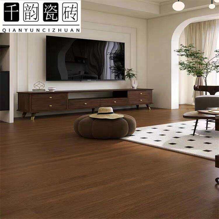柔光天鹅绒原木风木纹瓷砖750x1500客厅卧室房间仿实木地板砖