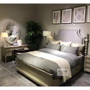 4Iart床莫里印象美家轻奢实木6尺5尺橡木香槟色婚4冰柱床